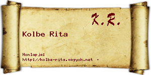 Kolbe Rita névjegykártya