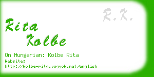 rita kolbe business card